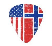 Púas de guitarra con diseño de la bandera estadounidense y noruega, ideales para tocar la guitarra y el bajo (12 unidades).