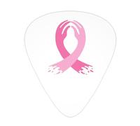 Púas de guitarra con diseño de lazo rosa contra el cáncer de mama, 12 unidades.