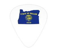 Púas de guitarra con diseño de mapa de la bandera de Oregón, paquete de 12