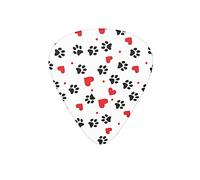 Púas de guitarra con diseño de pata de perro negra, para bajo eléctrico, guitarra acústica, regalo de 12 unidades con caja