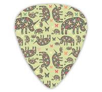 Púas de guitarra con diseño de rinocerontes, púas de bajo premium para guitarra eléctrica y bajo con tres tamaños (paquete de 12)