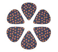 Púas de guitarra con diseño floral chic, flores, rosas, pedales, puntos, hojas y brotes, temática primaveral, celuloide, 351, 0,46/0,71/0,96 mm, para guitarras eléctricas y acústicas, paquete de 6