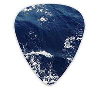 Púas de guitarra con estampado de agua de mar, púas de bajo premium para guitarra eléctrica y bajo con tres tamaños (paquete de 12)