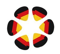 Púas de guitarra con estampado de bandera de Alemania, 12 púas de celuloide de alta calidad para guitarra acústica, eléctrica y bajo
