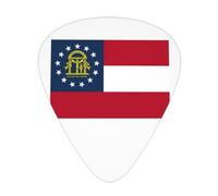 Púas de guitarra con estampado de bandera de Georgia con caja organizadora, púas de celuloide para guitarra acústica y bajo