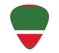 Púas de guitarra con estampado de bandera de la República de Chechenia con caja organizadora, púas de celuloide para guitarra acústica y bajo