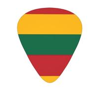 Púas de guitarra con estampado de bandera de Lituania con caja organizadora, púas de celuloide para guitarra acústica y bajo