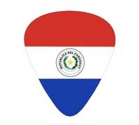 Púas de guitarra con estampado de bandera de Paraguay, paquete variado con caja, paquete de 12 unidades