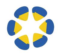 Púas de guitarra con estampado de bandera de Ucrania, paquete de 12 unidades, 3 hickness de 0,46, 0,71, 0,96 mm, para guitarra, ukelele