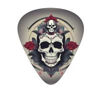 Púas de guitarra con estampado de calavera y yoga, 12 unidades, para amantes de la música, 3 grosores diferentes: 0,46, 0,71 y 0,96 mm