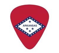 Púas de guitarra con estampado de la bandera del estado de Arkansas con caja organizadora, púas de celuloide para guitarra acústica y bajo
