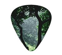 Púas de guitarra con estampado de lluvia en el bosque, paquete de 12 púas de guitarra para bajo acústico eléctrico, ukelele