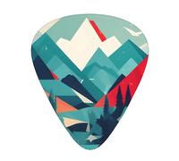 Púas de guitarra con estampado de paisajes de montaña, 12 unidades, para amantes de la música, 3 grosores diferentes: 0,46, 0,71 y 0,96 mm.