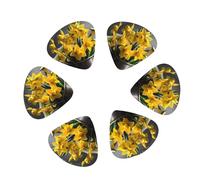 Púas de guitarra con estampado de ramo de narcisos, 12 unidades de calibres mixtos (0,46/0,71/0,96 mm) con funda, para guitarra/ukelele