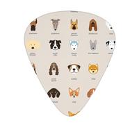 Púas de guitarra con estampado de raza de perro para hombres y mujeres, accesorios triangulares para instrumentos (12 piezas de un lado)
