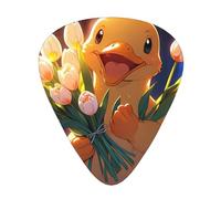 Púas de guitarra con flores para patito en tamaños finos, medianos y gruesos, juego de 12 piezas, adecuado para guitarra eléctrica y varios instrumentos