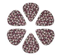 Púas de guitarra con forma 351 (paquete de 6), diseño de calavera y huesos, de celuloide para bajo, ukelele y banjo. Calibres ligeros, medianos y pesados incluidos.