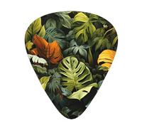 Púas de guitarra con hojas de palma de la selva tropical en tamaños finos, medianos y gruesos, juego de 12 piezas, adecuadas para guitarra eléctrica y varios instrumentos