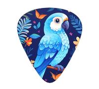 Púas de guitarra con ilustración de loros en tamaños finos, medianos y gruesos, juego de 12 piezas, adecuadas para guitarra eléctrica y varios instrumentos