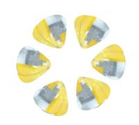 Púas de guitarra con impresión de arte abstracto gris y amarillo, 12 púas de guitarra de celuloide premium medianas para guitarra acústica, guitarra eléctrica y bajo