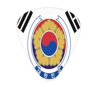 Púas de guitarra con la bandera de Corea, paquete de 12 para bajo