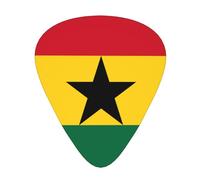 Púas de guitarra con la bandera de Ghana, paquete de 12 para bajo