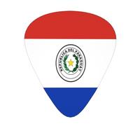 Púas de guitarra con la bandera de Paraguay, paquete de 12 púas para bajo