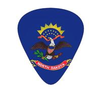 Púas de guitarra con la bandera del estado de Dakota del Norte en tres grosores diferentes, adecuadas para guitarras eléctricas y guitarristas