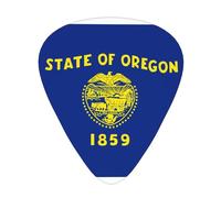 Púas de guitarra con la bandera del estado de Oregon, paquete de 12 púas de grosor surtido, 0,46 mm, 0,71 mm, 0,96 mm, tamaño mediano, fino, pesado, estilo celuloide, para guitarra eléctrica y