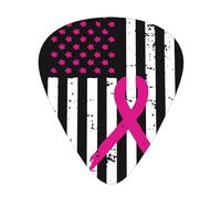 Púas de guitarra con lazo, bandera y banda sonora para la concientización sobre el cáncer de mama (12 unidades)