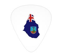 Púas de guitarra con mapa de la bandera de Montserrat, paquete de 12 púas para bajo