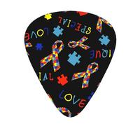 Púas de guitarra con mensaje "Autismo y Amor Especial", paquete de 12, para bajo, guitarra eléctrica y acústica, regalo único para amantes de la música.