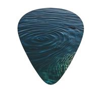 Púas de guitarra con ondas de agua azul lago en tamaños finos, medianos y gruesos, juego de 12 piezas, adecuado para guitarra eléctrica y varios instrumentos