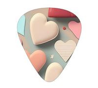 Púas de guitarra con patrón de amor, finas, medianas, pesadas, 12 piezas, adecuadas para guitarra, bajo, guitarra eléctrica, ukelele, púas de guitarra resistentes al desgaste,