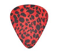 Púas de guitarra con patrón de leopardo rojo, clásicas, triángulo, bajo, acústica y eléctrica, para guitarristas, 12 piezas