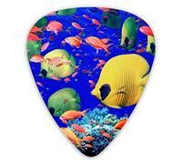 Púas de guitarra con patrón de peces marinos, púas de ukelele, 12 piezas, incluidas 0,46 mm 0,71 mm 0,96 mm
