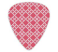 Púas de guitarra con patrón de punto de cruz ruso eslavo, púas de bajo premium para guitarra eléctrica y bajo con tres tamaños (paquete de 12)