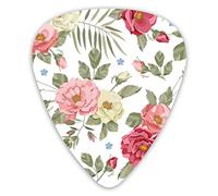 Púas de guitarra con patrón floral sin costuras Rose Premium Picks Sampler 12 paquetes - Variedad de púas de guitarra Púas