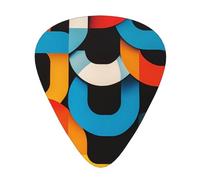 Púas de guitarra con patrones geométricos en tamaños finos, medianos y gruesos, juego de 12 piezas, adecuado para guitarra eléctrica y varios instrumentos
