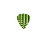 Púas de guitarra con rayas de bandera de Jamaica, púas de bajo premium para guitarra eléctrica y bajo con tres tamaños (paquete de 12)
