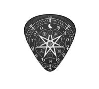 Púas de guitarra con símbolo de misterio mágico, signos del zodiaco, púa de guitarra negra para bajo eléctrico, guitarra acústica, regalo de 12 unidades con caja