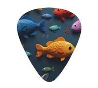 Púas de guitarra con textura de pez pequeño en tamaños finos, medianos y gruesos, juego de 12 piezas, adecuadas para guitarra eléctrica y varios instrumentos