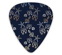 Púas de guitarra Conchas coloridas Chanclas de estrella de mar Beach Premium Picks Sampler 12 paquetes - Variedad de púas de guitarra Púas