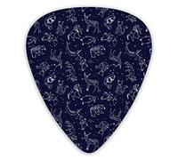 Púas de guitarra Constellations Of The Night Sky Premium Púas de bajo para guitarra eléctrica y bajo con tres tamaños (paquete de 12)