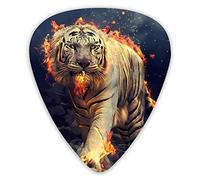 Púas de guitarra Cool fire Tiger 12 piezas de púas de ukelele que incluyen 0,46 mm 0,71 mm 0,96 mm