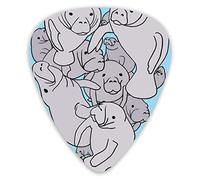 Púas de guitarra Corazón de manatí Púas de guitarra 12 piezas Púas de ukelele que incluyen 0,46 mm 0,71 mm 0,96 mm
