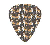 Púas de guitarra, Corgi Halloween Candy Corgi Dog Dogs Candy Corn para guitarra acústica, guitarra eléctrica, bajo, ukelele de tres tamaños (paquete de 12)