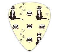 Púas de guitarra Cute Cartoon Ferret 12 piezas de púas de ukelele que incluyen 0,46 mm 0,71 mm 0,96 mm