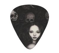 Púas de guitarra Dark Girl en tamaños finos, medianos y gruesos, juego de 12 piezas, adecuadas para guitarra eléctrica y varios instrumentos