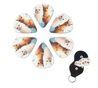 Púas de guitarra de alpaca de llama, paquete de 6, 3 púas de celuloide de diferentes grosores con soporte para púas de guitarra, púa de guitarra personalizada para guitarra acústica, guitarra